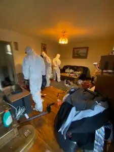 junk removal team beginning a junk removal project to declutter a home